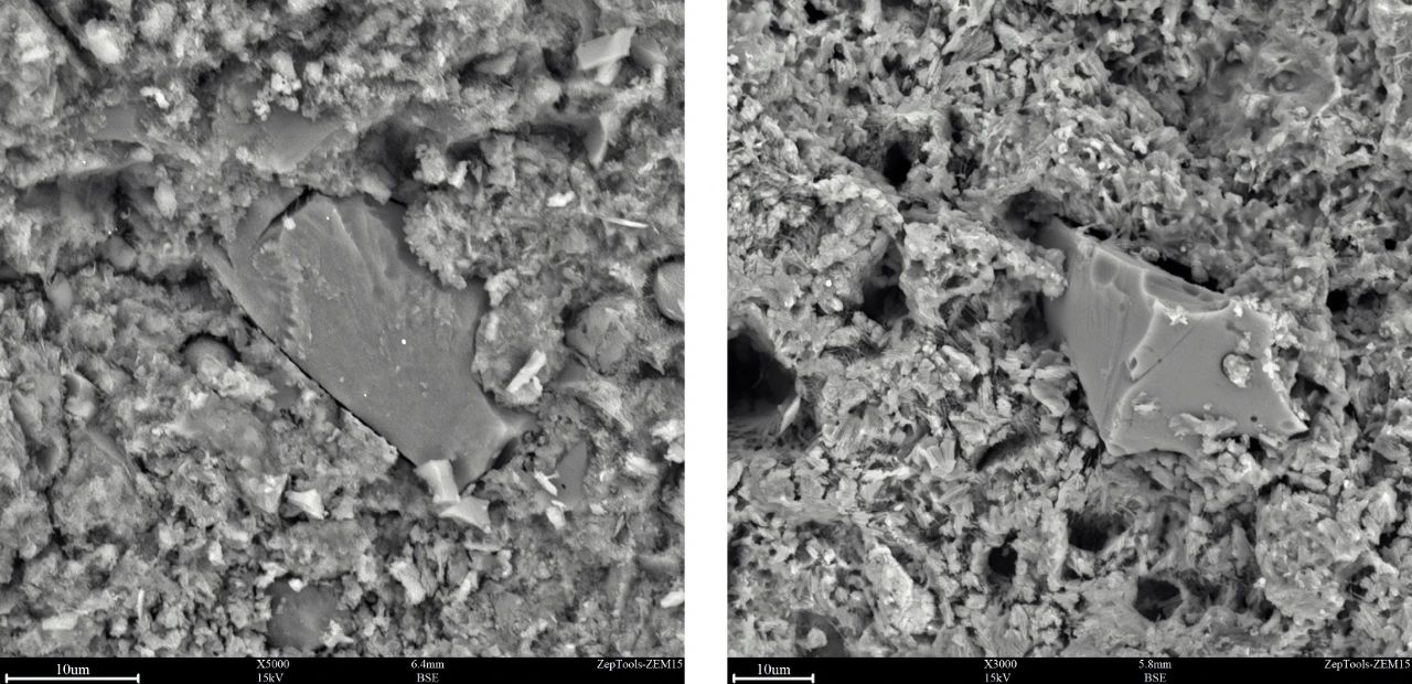 左為混凝土10d，右為混凝土30d
